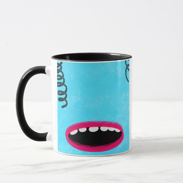 caneca de monstro azul clara (Esquerda)