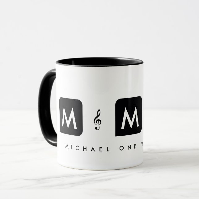 caneca de música para músicos com triplos clefs (Frente Esquerda)