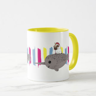 Caneca de Narwhal do Pug do unicórnio