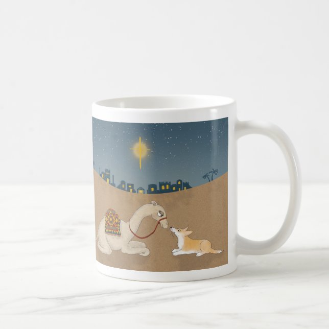 Caneca de Natal Camel e Corgi (Direita)