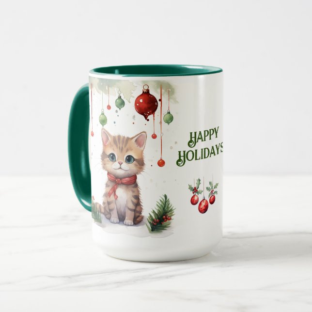 Caneca de Natal Cat (Frente Esquerda)