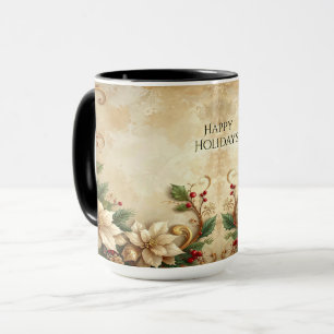 Caneca de Natal com Arranjo Floral
