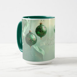 Caneca de Natal com Bola Verde de Natal