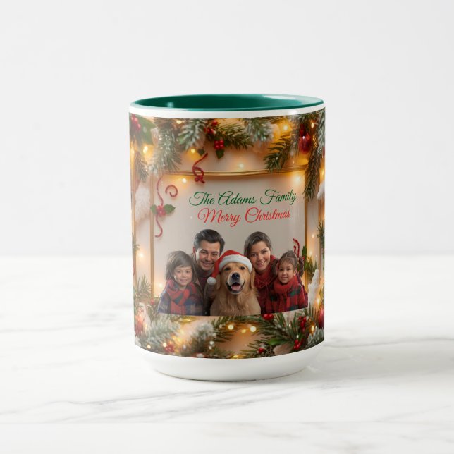 Caneca de Natal com Foto da Família | Presente Per (Centro)