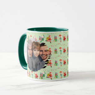 Caneca de Natal com Foto do Papai Noel e Elfo - Id