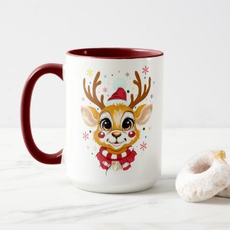 Caneca de Natal com Rena Bebê Fofa