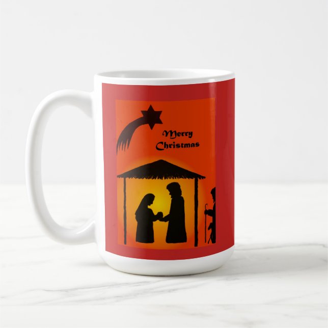 Caneca de Natal com Silhouette de Natal (Esquerda)