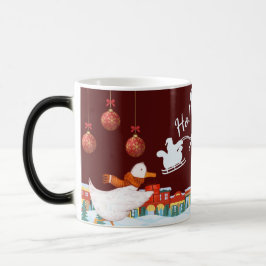 Caneca de Natal com uma vila, Goos e Papais noeis