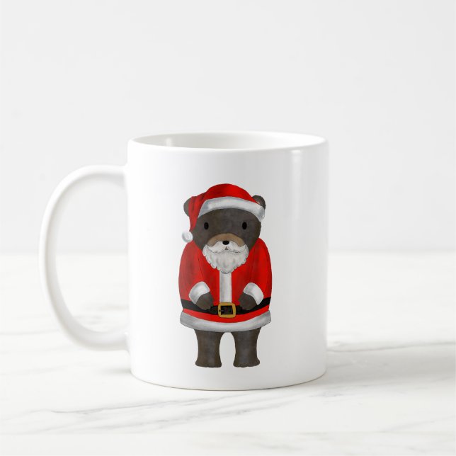 Caneca de Natal com Urso de Papai Noel (Esquerda)