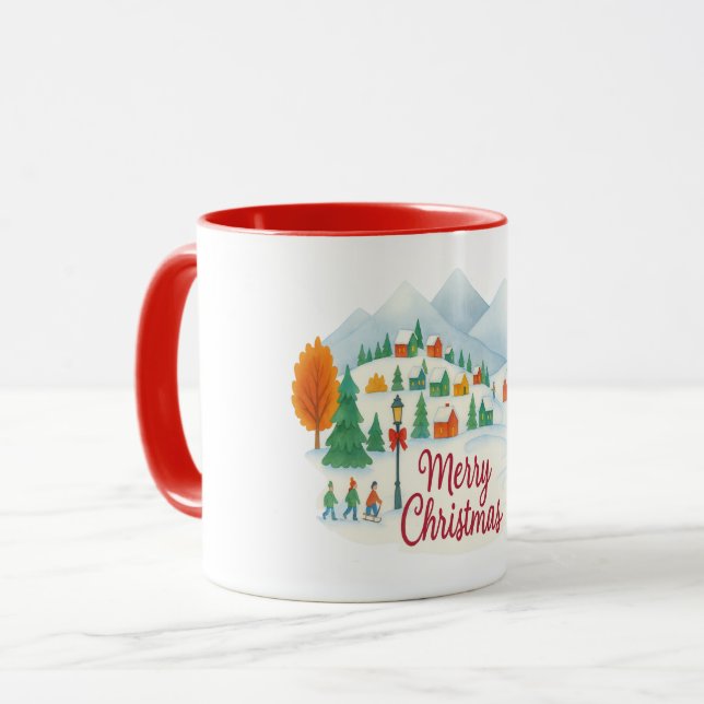 Caneca de Natal – Comb de Aldeia de Inverno (Frente Esquerda)