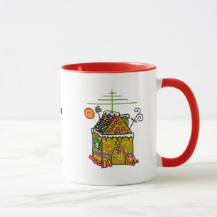 Caneca de Natal da Casa de Pão de Gengibre de Rádi