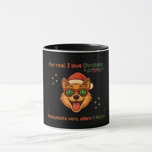 Caneca de Natal de Cachorro Engraçado – Presente B (Centro)