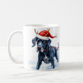 Caneca de Natal de Café Dogue Alemão Bonito