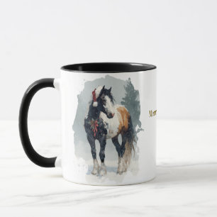 Caneca de Natal de Café Equestre