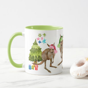 Caneca de Natal de Canguru Fofo Australiano