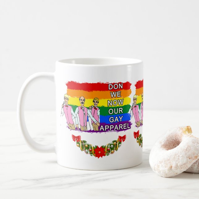 Caneca de Natal de Coro gay (Com Donut)