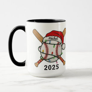 Caneca de Natal de Esportes de Beisebol 2025 Nom