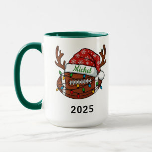 Caneca de Natal de Futebol 2025 Nome Personaliza