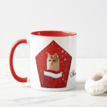 Caneca de Natal de Gato Angora
