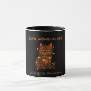 Caneca de Natal de Gato Engraçado – Papai Noel Des