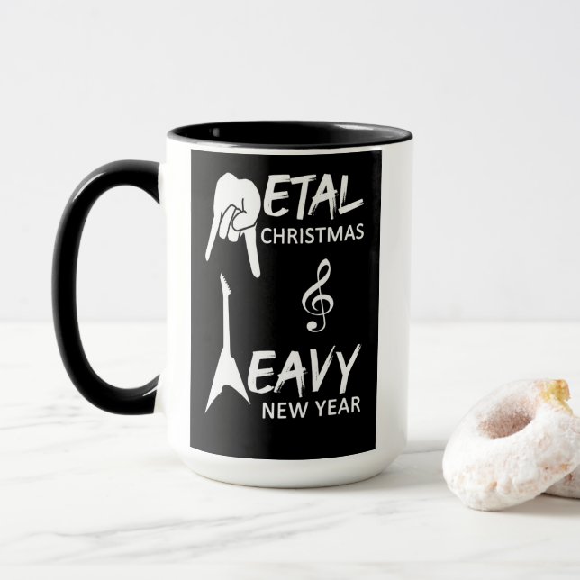 Caneca de Natal de Heavy Metal (Com Donut)