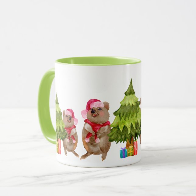 Caneca de Natal de Quokka Australiana (Frente Esquerda)