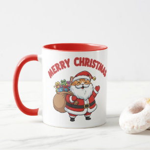 Caneca de Natal do Gato Papai Noel