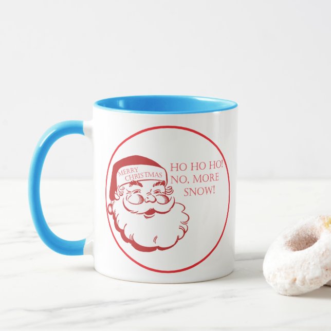 Caneca de Natal do Papai Noel Café Engraçado e Div (Com Donut)