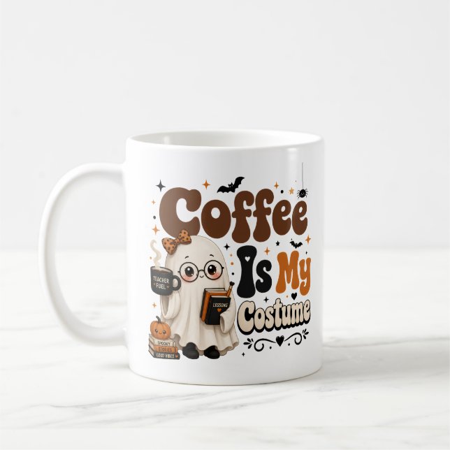 Caneca de Natal do Professor de Halloween Meu Café (Esquerda)