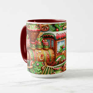Caneca de Natal do Trem de Pão de Mel