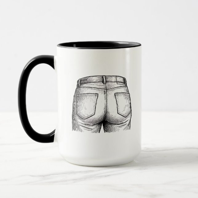Caneca de Natal Elefante Branco Engraçado Bottoms  (Esquerda)