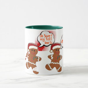 caneca de natal engraçada de biscoito gingersnap