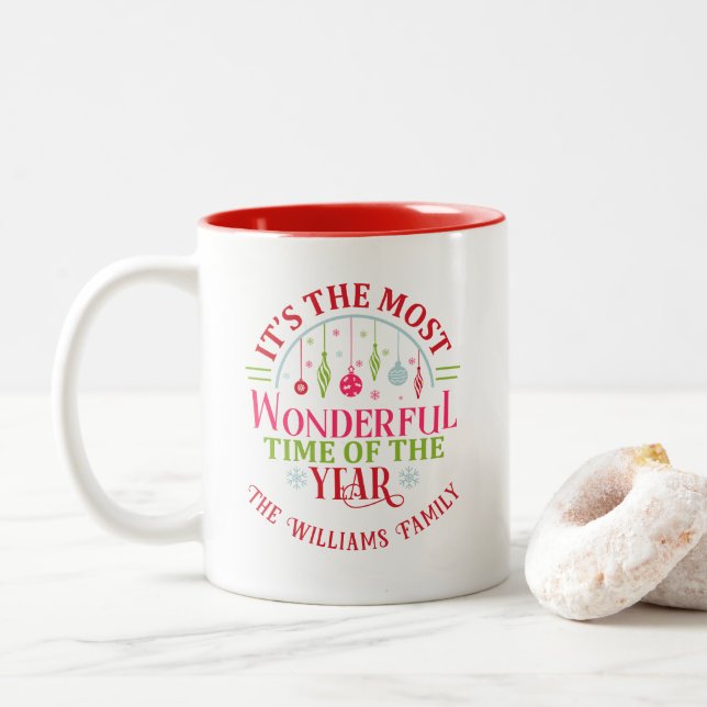 Caneca de Natal Festiva Personalizada (Com Donut)