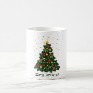 Caneca de Natal Festiva, verde e Dourada