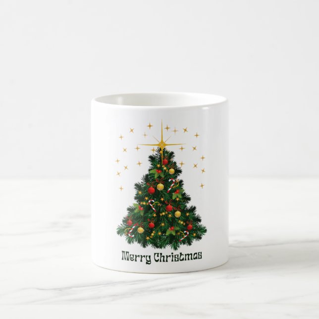 Caneca de Natal Festiva, verde e Dourada (Centro)