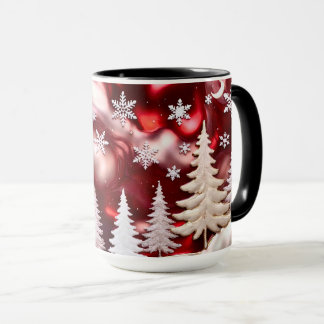 Caneca de Natal Floresta de Inverno Floco de Neve