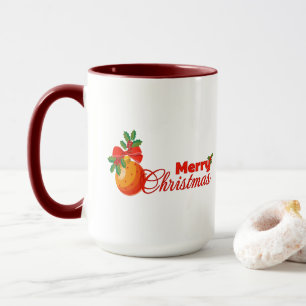 Caneca de Natal Laranja Enfeite Alegre