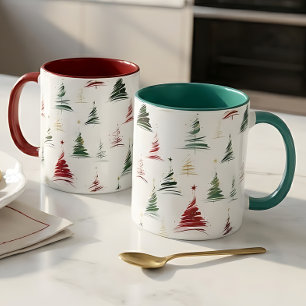 Caneca de Natal Moderna de Duas Cores