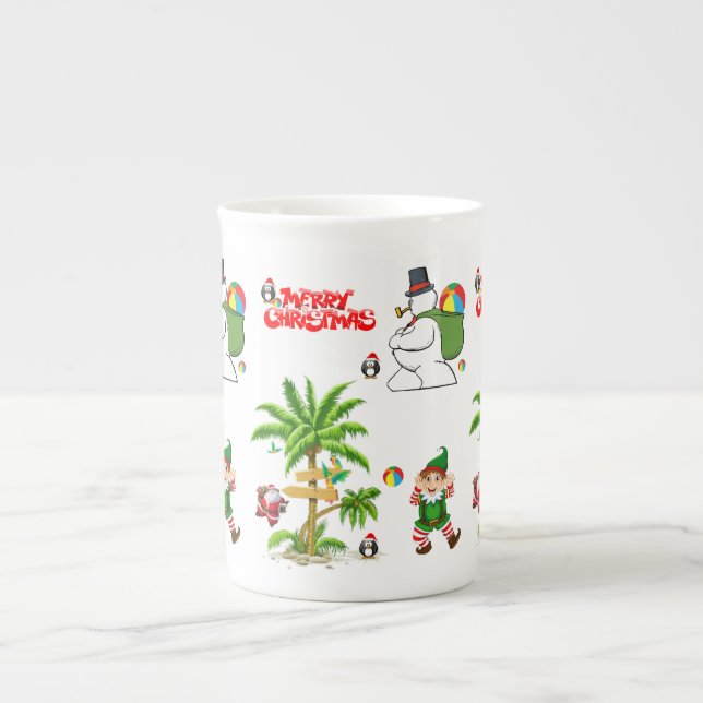 Caneca de Natal, Neve, Papais noeis de Summer Beac (Frente)
