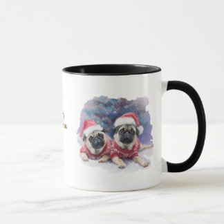 Caneca de Natal para Amantes de Cachorros/Pug