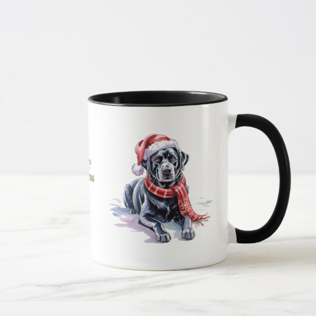 Caneca de Natal para Amantes de Cães/Labrador (Direita)