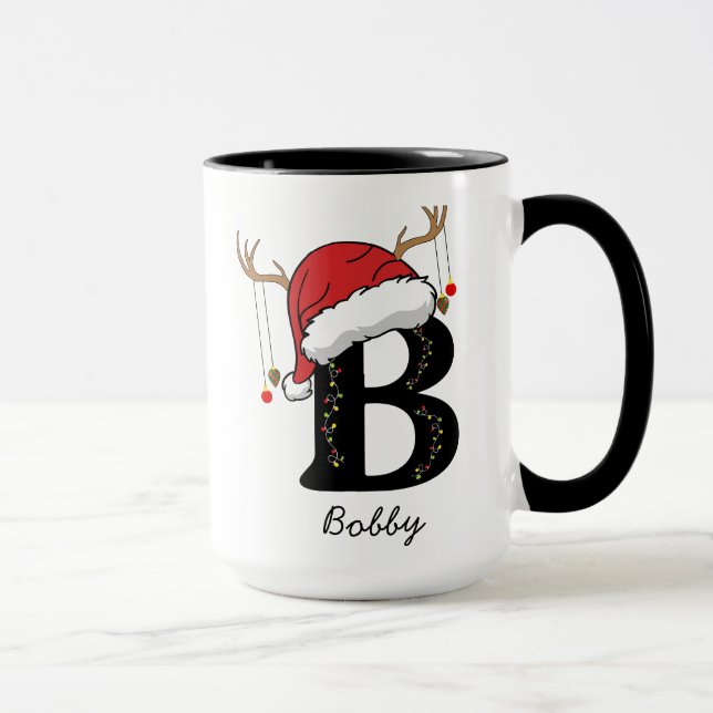 Caneca de Natal Personalizada Alfabeto 'B' (Direita)