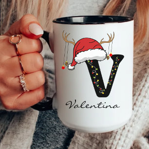 Caneca de Natal Personalizada com Alfabeto para Pr