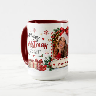 Caneca de Natal Personalizada com Foto e Nome