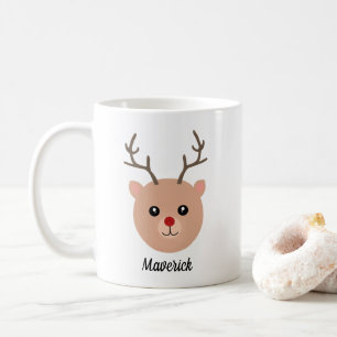 Caneca de Natal Personalizada de Reindeer Vermelha