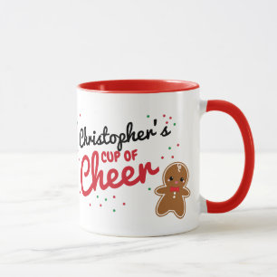 caneca de natal personalizada do GINGERBREAD BOY
