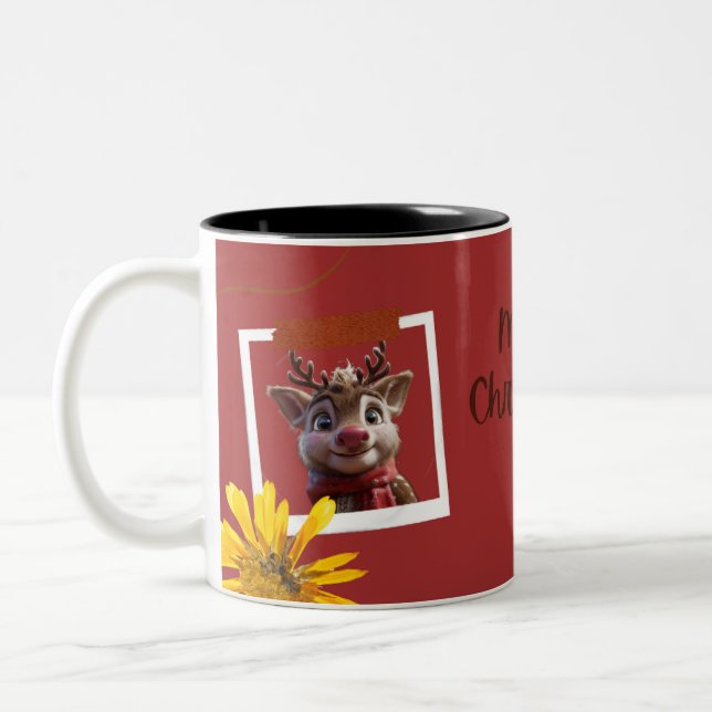 Caneca de Natal Personalizada - Feliz e Brilho (Esquerda)
