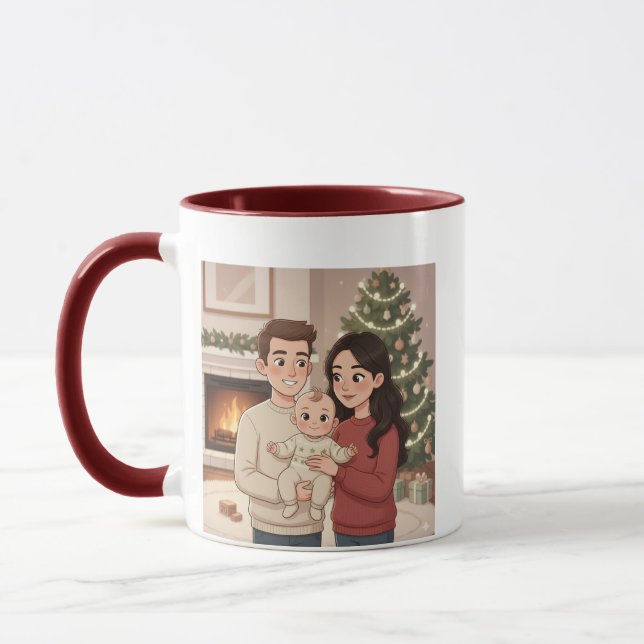 Caneca de Natal Personalizada para a Família – Per (Esquerda)