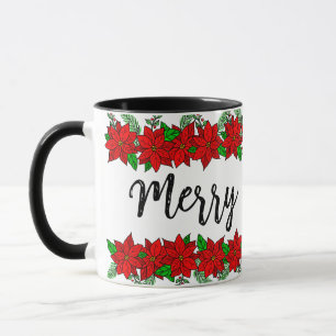 Caneca de Natal   Pinheiro e Berries Felizes e bri