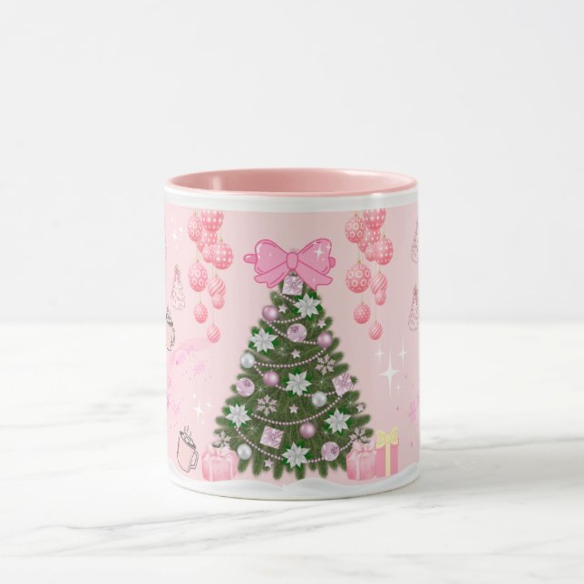 Caneca de Natal Rosa Sonhadora / Soft Girl✨ (Centro)